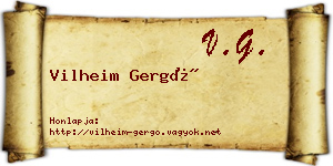 Vilheim Gergő névjegykártya